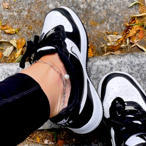 Pearl charm paper clip anklet - Picture 2 of 4